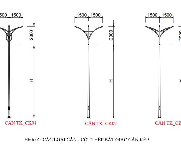 Cột thép BG, TC – D78 + cần đèn Kép