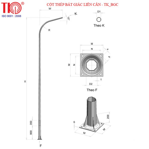 Cột thép BGC cần đơn